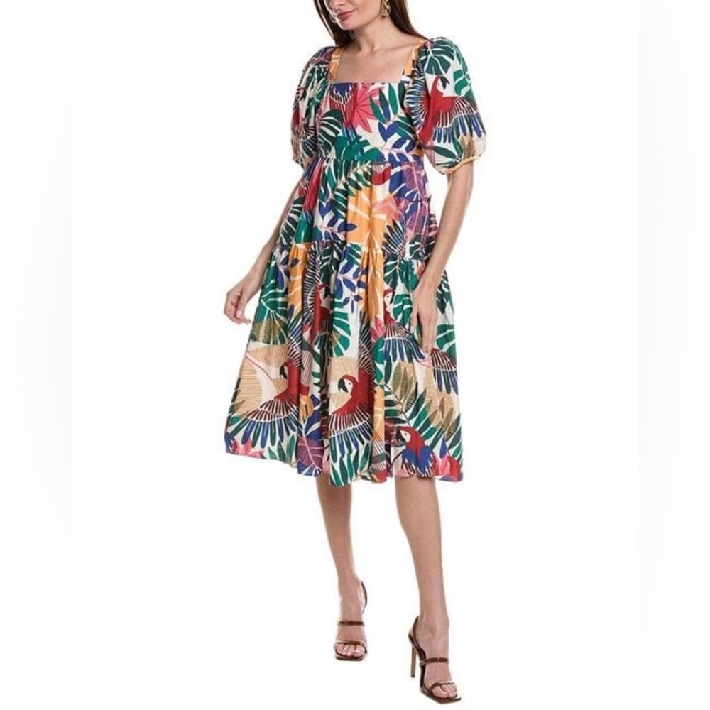 Farm Rio macaw midi dress